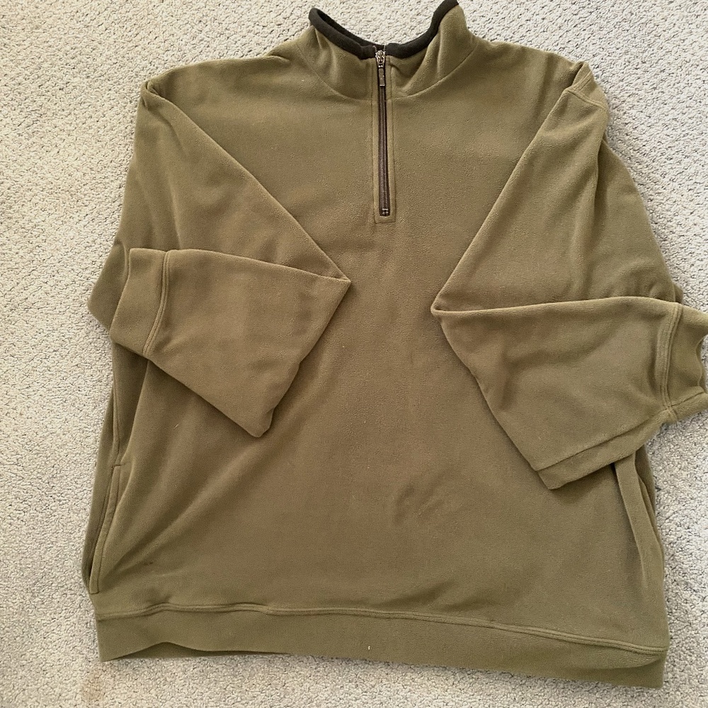 Nordstrom Men’s Olive Green Soft and Cozy Fleece Pullover Shirt